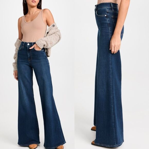 Frame Denim Dark Blue Flare & Wide Leg Jeans - Picture 1 of 12